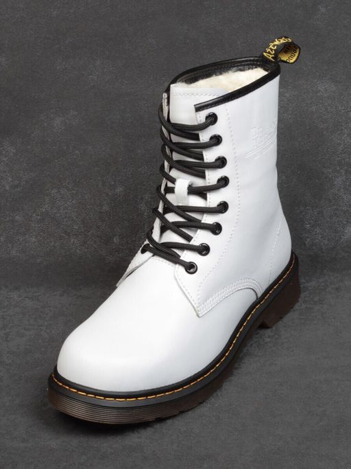 04-10072004 WHITE Ботинки зимние женские (натуральная кожа, натуральный мех) - Фабричный китай фото 5