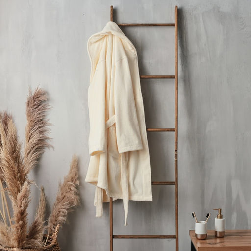 Халат махровый мужской SL HOME: Basic «Айвори», размер M, хлопок 100%, молочный