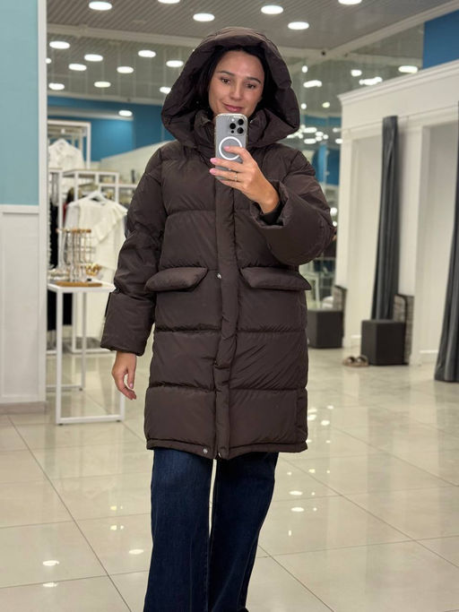 Пуховик удлиненный Brown
