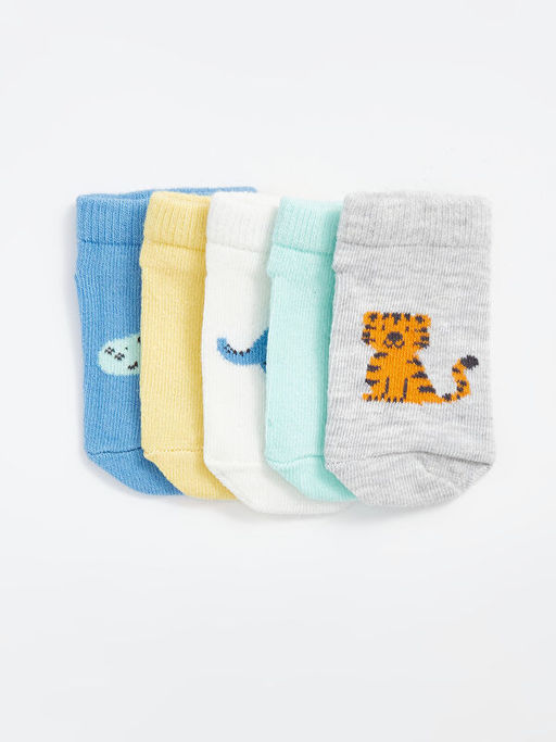 Nak??l? Erkek Bebek Patik ?orap 5li