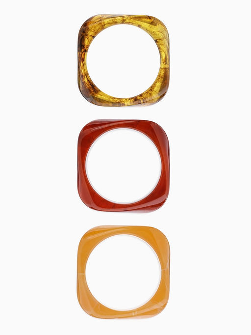 Набор 3 браслета манжета «Тренд», акрил, разноцветный