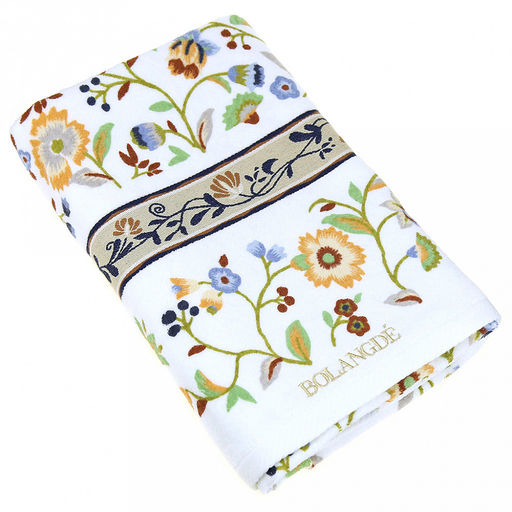 "Япония-2021" Полотенце махровое 70х140см, плотность 300гр/м2, 100% хлопок, с вышивкой, "Васильки", синий, Bolangde (Китай)