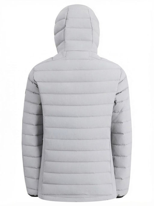 Куртка женская гибридная стёганая с капюшоном с графеновой подкладкой серого цвета 9622_1Sr
