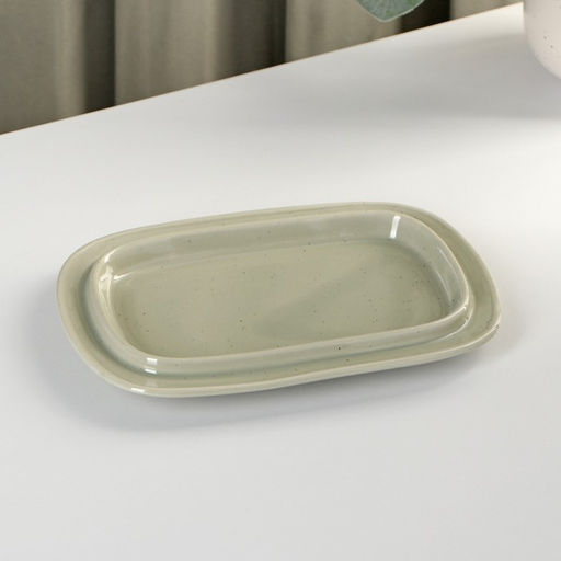 Маслёнка «Домик в деревне» 18.5×12.5×5.5 см, керамика