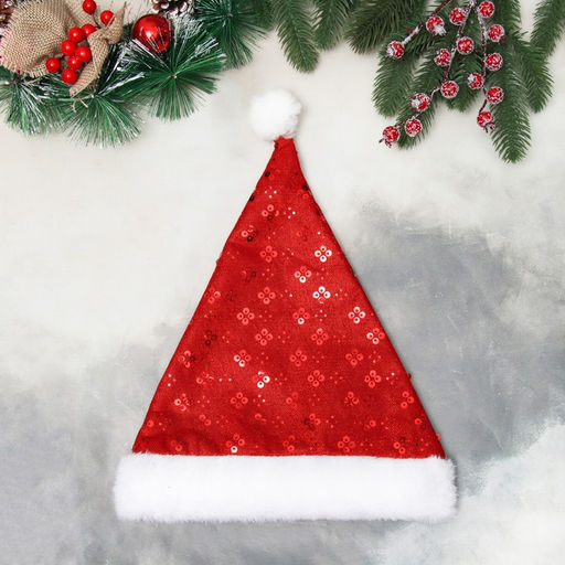 Колпак новогодний Капли орнамент 30х34 см, красный - Зимнее волшебство фото 2