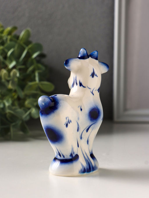 Фигурка фарфор «Козёл Кузя», 11.5 см, гжель