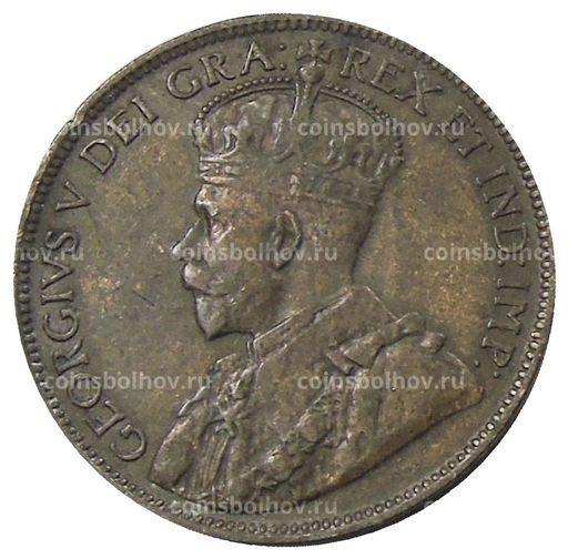 Монета 1 цент 1918 года Канада