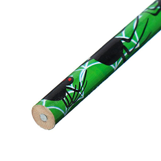 Цена за 12 шт. Карандаш чернографитный Calligrata «Пауки», НВ, с ластиком, корпус круглый