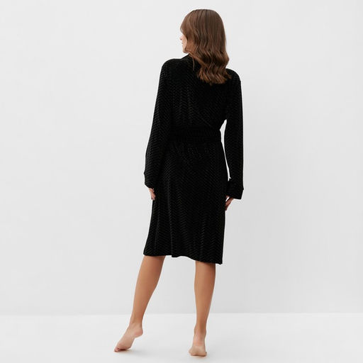 Халат домашний женский KAFTAN «Бархат», размер 44, чёрный