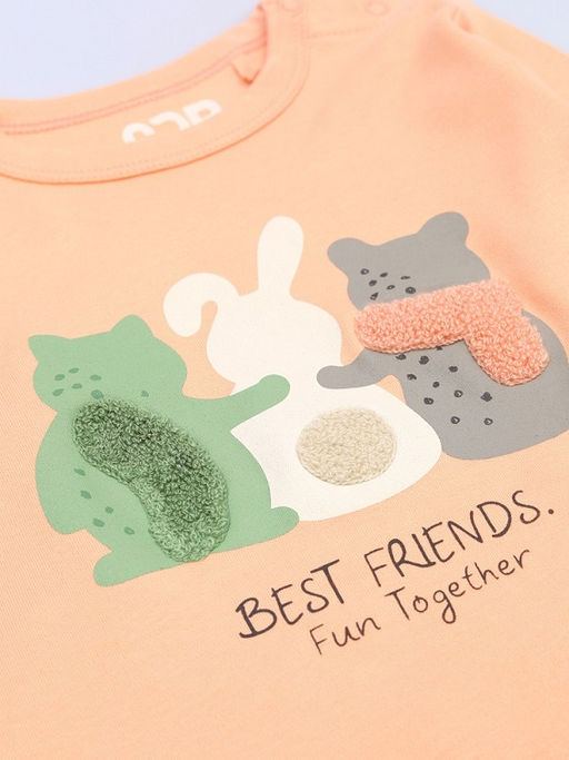 CRB wear / CWBG 90281-47-430 Комплект для девочки (джемпер, брюки),персик  фото 3