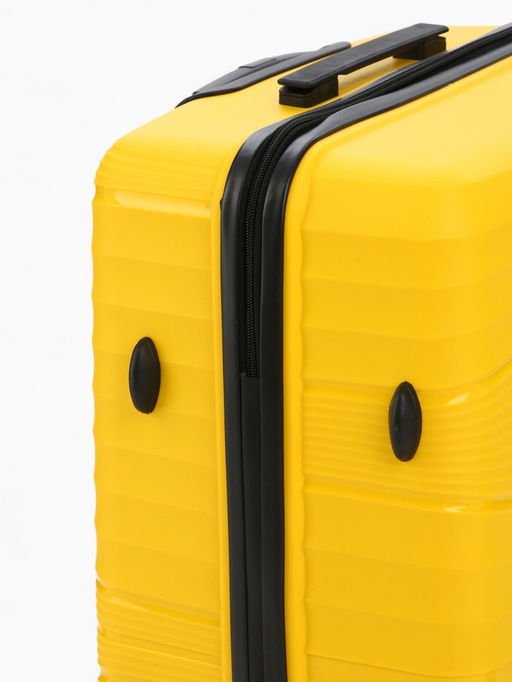 Чемодан на колёсах большой 111 л (L), на молнии, кодовый замок, 4 колеса, жёлтый