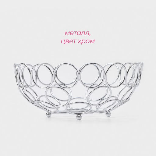 Фруктовница Доляна Ринго, 23?23?9.5 см, хромированная