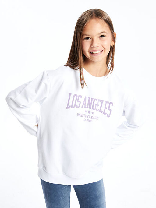 Bisiklet Yaka K?z ?ocuk Sweatshirt