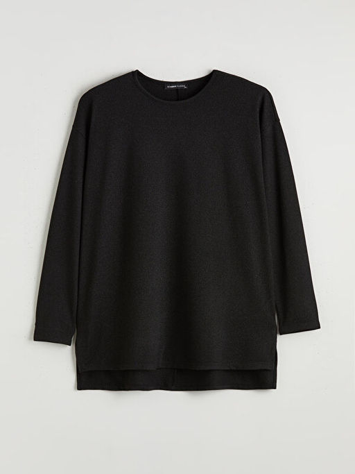 B?y?k Beden Bisiklet Yaka Oversize Kad?n Ti??rt