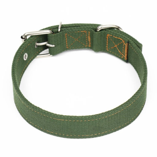 Ошейник брезентовый двухслойный, 72 х 3,5 см, хаки - Пижон фото 2