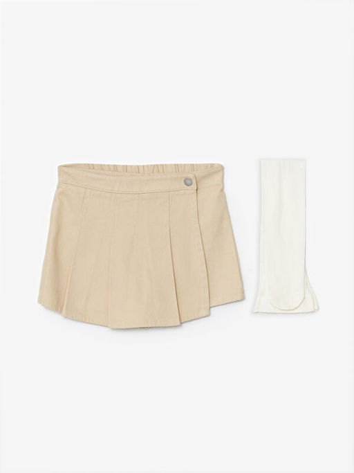 Beli Lastikli K?z Bebek ?ort Etek ve K?lotlu ?orap 2li Tak?m