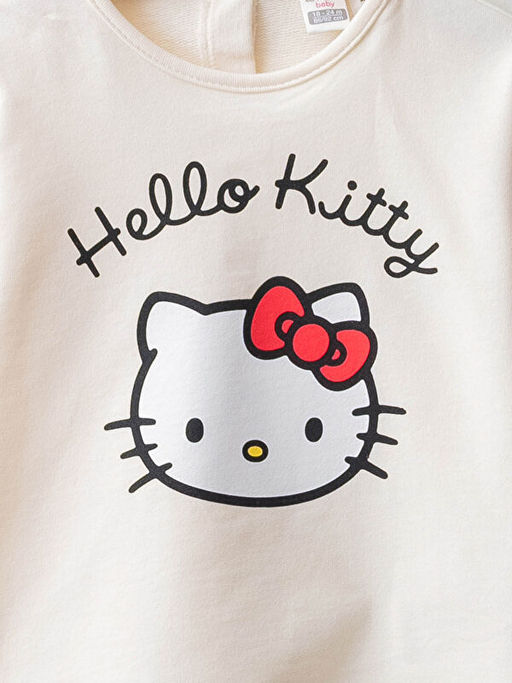 Bisiklet Yaka Uzun Kollu Hello Kitty Bask?l? K?z Bebek Sweatshirt ve Tayt 2li Tak?m - Waikiki фото 3