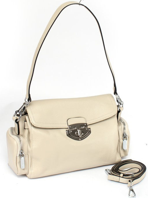 Сумка женская натуральная кожа GU 2033-3626, 1отд, плечевой ремень, бежевый SALE 259846