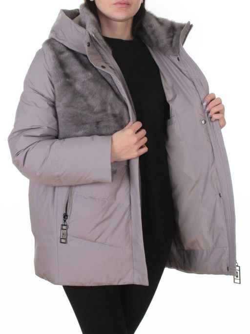 M-8869 GRAY Куртка зимняя женская (150 гр. холлофайбер)