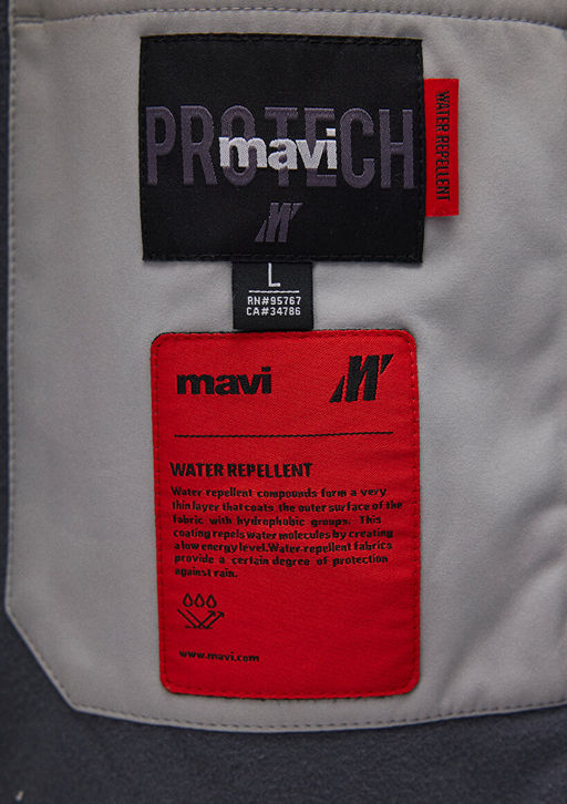 Dik Yaka Gri Ceket - Mavi фото 9