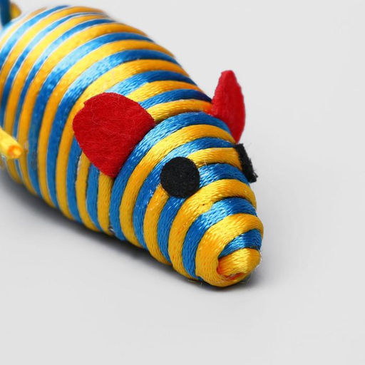 Мышь-погремушка радужная, 7 см, микс цветов - Пижон фото 5