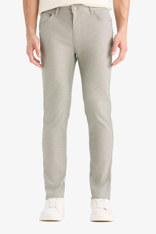 Slim Fit Yazl_k Chino Kanvas Dokulu Pantolon - Defacto фото 4