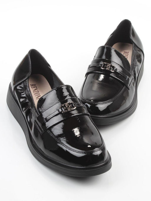 03-DEB103-3 BLACK Лоферы женские (натуральная кожа)