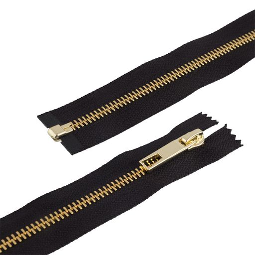 Молния Металл декоративная Gamma Premium SDV-5 60 см с брелком под золото золото однозамковая Тип 5 1 шт разъёмная БЕЛЫЙ брелок DEK