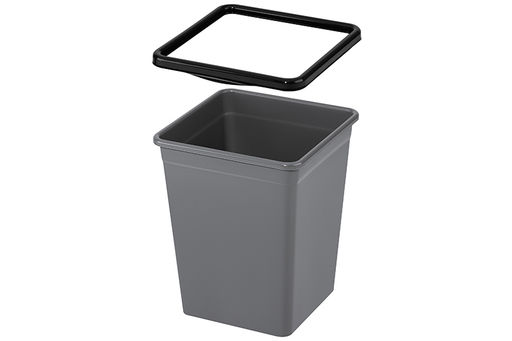 Ведро для мусора с фиксатором 8,5 л 23*22,5*26,5 см квадратное серый/черный (940818) - Elan gallery фото 4
