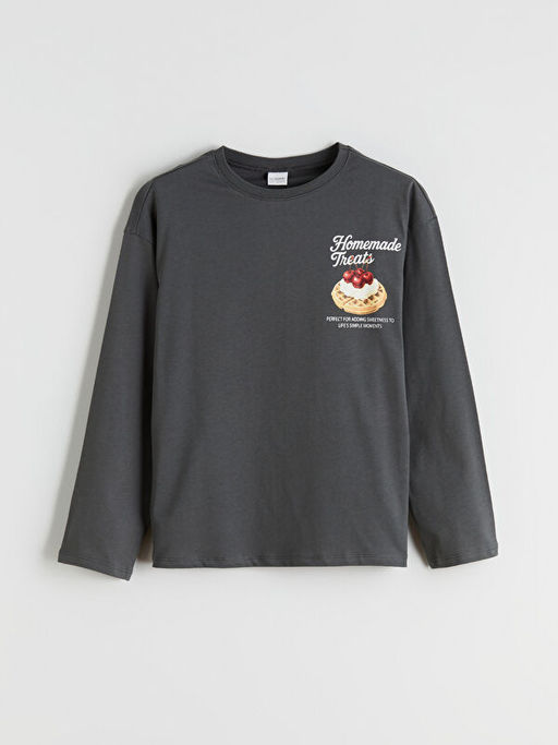 Bisiklet Yaka Bask?l? K?z ?ocuk Pijama ?st