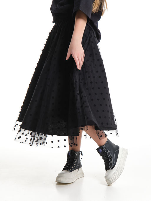 Юбка пачка длинная из фатина 22-7608 черный/зол. звезды - Mini maxi фото 52