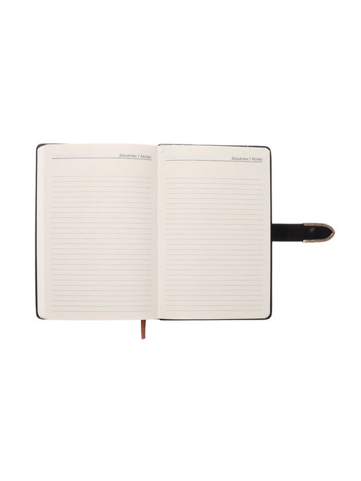 Ежедневник недатированный А5, с хлястиком, 112 листов в линейку, пвх, черный - Simaland фото 10