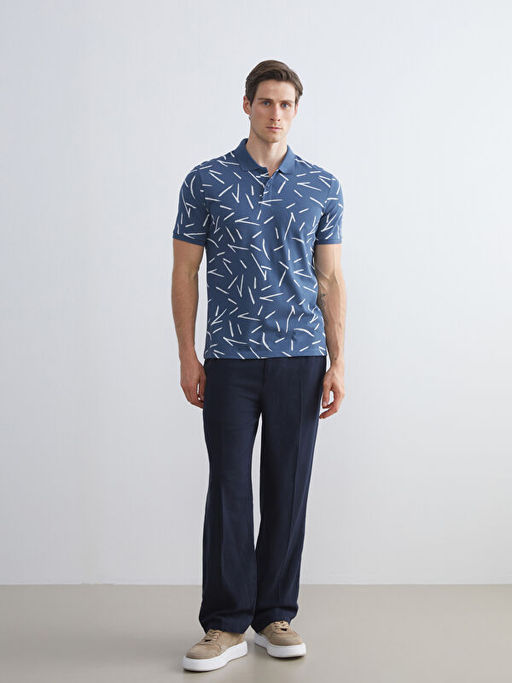 Polo Yaka Desenli Pike Erkek Ti??rt