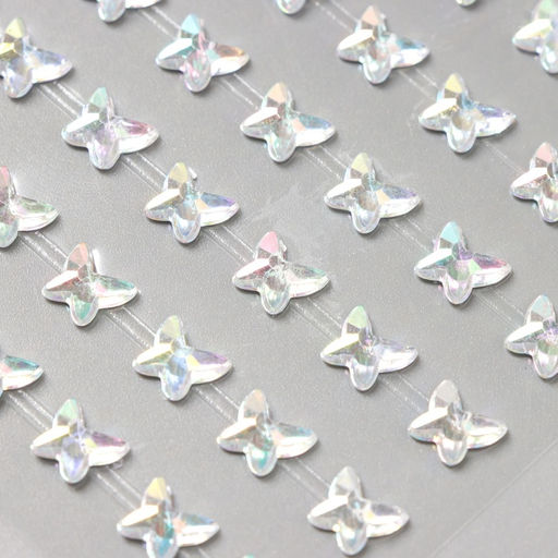 Наклейка - стразы Бабочки, перламутровая, 15?9 см