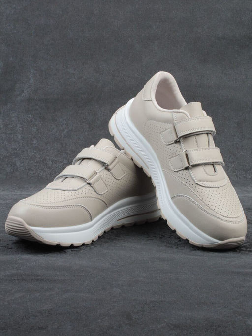 03-YH516-2 DK. BEIGE Кроссовки женские (натуральная кожа)