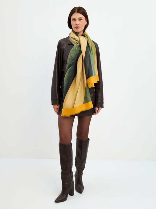 Большой, мягкий, тонкий и очень нежный двусторонний палантин с рисунком - Tantino фото 6