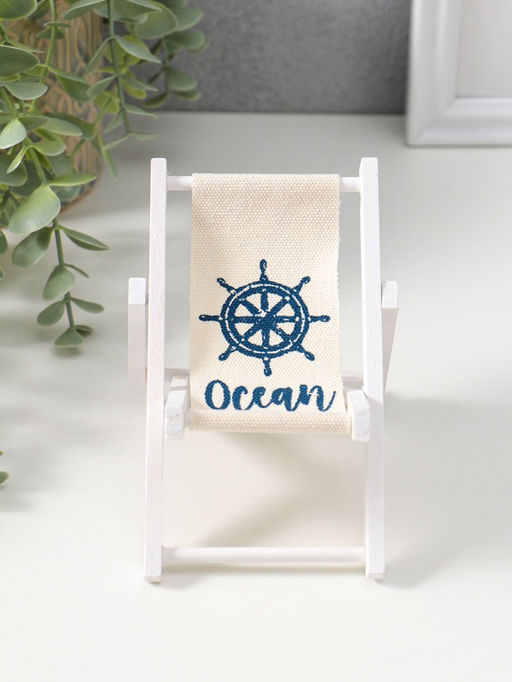 Сувенир дерево "Стул пляжный со штурвалом" 9х1х15,5 см