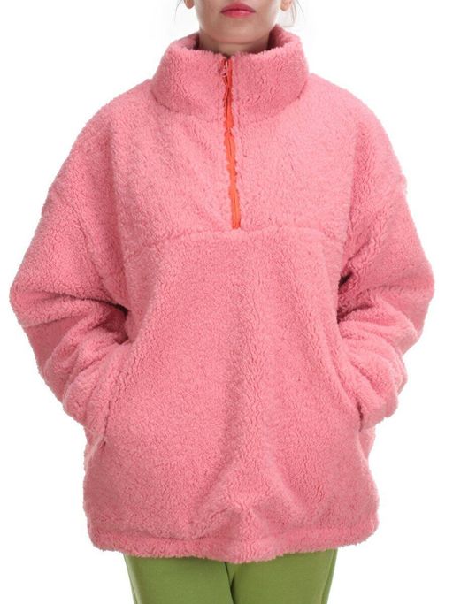 2568 PINK Кофта плюшевая женская Тедди на синтепоне (50 гр. синтепон) - Fashion фото 2