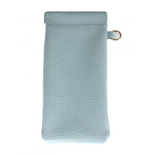 Футляр для очков Croco фо-725 (на пружинке) натуральная кожа голубой св флотер (20) 264192  фото 2
