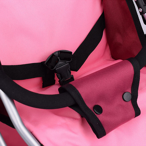 Коляска для кукол металлическая, цвет розово-бордовый в пакете