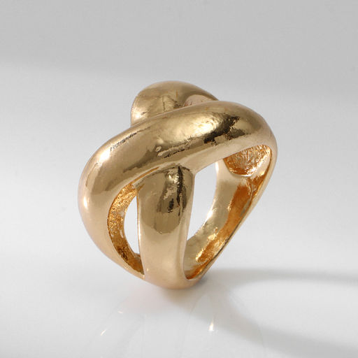 Кольцо металл Тренд бесконечность, объём, цвет золото, размер 18 - Qf фото 2