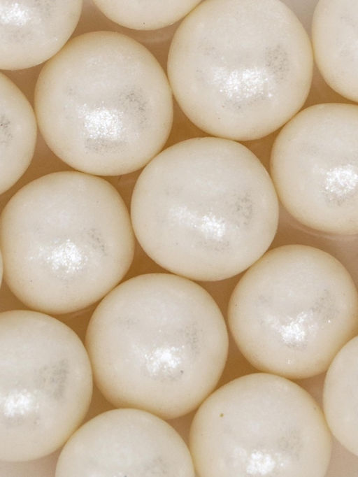 Цена за 4 шт. Кондитерская посыпка с мягким центром Жемчуг, серебро, 12-13 мм, 20 г