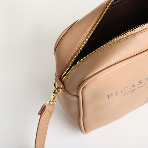 Сумка женская кросс-боди TEXTURA на молнии, 22×8×17 см, с принтом, бежевая