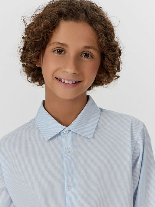 Рубашка для мальчиков голубая в полоску - Mark formelle фото 4
