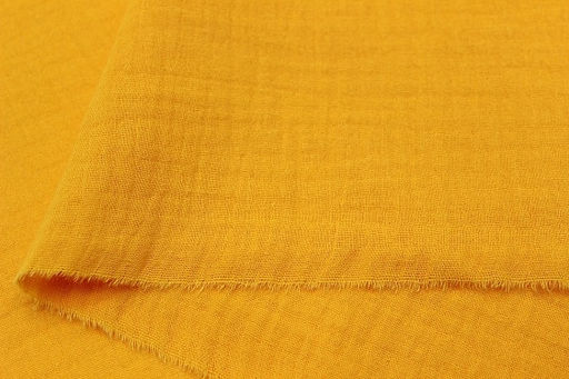 Муслин двухслойный с эффектом жатости цв.Оранжево-желтый, ш.1.4м, хлопок-100%, 110гр/м.кв - Купава фото 4