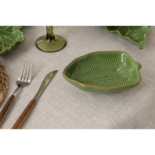 Салатник Доляна «Лист», 220 мл, 14.4×3.8 см, зелёный
