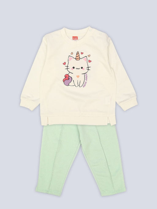 CRB wear / CSBG 90291-21-434 Комплект для девочки (толстовка, брюки),экрю/Ex.Cherubino