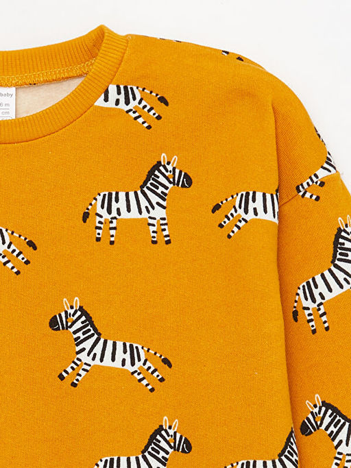 Bisiklet Yaka Bask?l? Erkek Bebek Sweatshirt - Waikiki фото 2