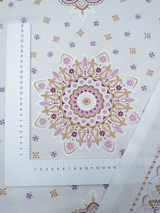 Ситец Восточные узоры (Гол.платок 0.95м*0.95м), ш.0.95м, хл-100%, 99гр/м.кв, раппорт 100см - Купава фото 3