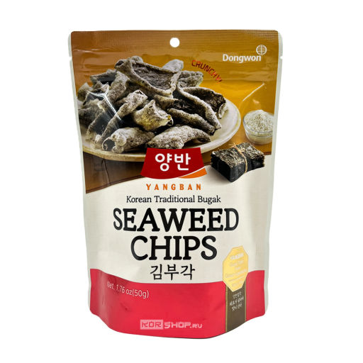 Хрустящие чипсы из морских водорослей Dongwon, Корея, 50 г Акция